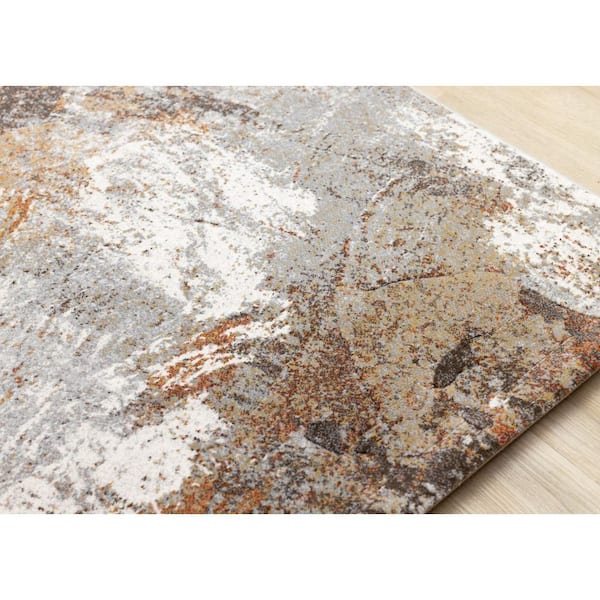 Aethera Collections 5 ft. x 8 ft. Grey Distressed, Organic Indoor Area Rug