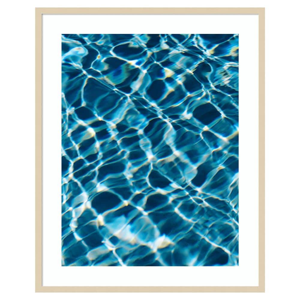 Reflections IV Blue Water Photography with Natural Wood Frame