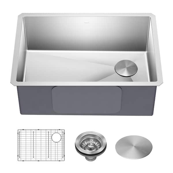 Standart PRO 27 in. Undermount Single Bowl 16 Gauge Stainless Steel Kitchen Sink with Accessories