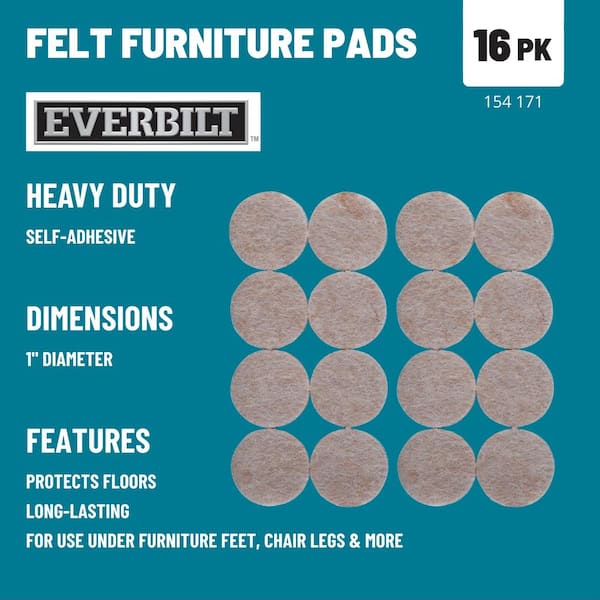 Everbilt 3-1/2 in. Beige and Black Round Felt Heavy Duty Furniture