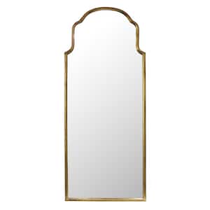 16 in. x 40 in. Classic Medieval Style Oblong Mirror with Gold Metal Frame Finish