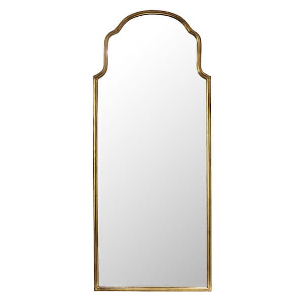 Mirrorize Canada 16 in. x 40 in. Classic Medieval Style Oblong Mirror with Gold Metal Frame Finish