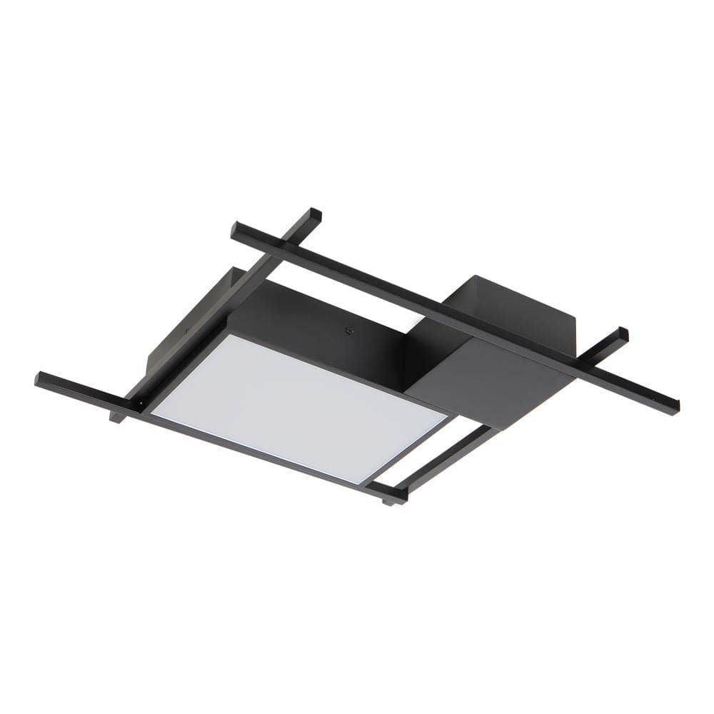 Radium 19" Black Aluminum LED Geometric Flush Ceiling Light
