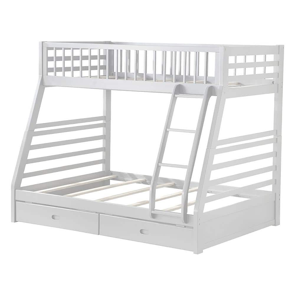 HomeRoots Amelia White Twin Bunk Bed With Solid Wood-285311 - The Home ...