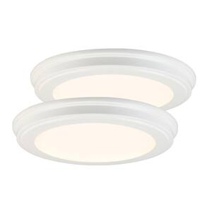 13 in. White Color Changing LED Ceiling Flush Mount (2-Pack)