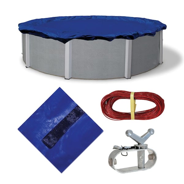 Blue Wave 15-Year 18 ft. Round Royal Blue Above Ground Winter Pool Cover