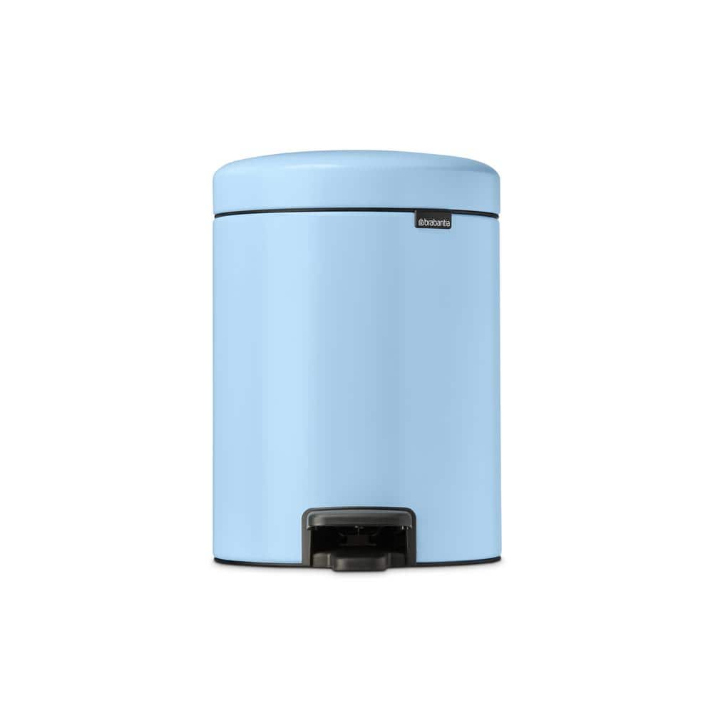 Dreamy Blue Plastic Round Pedal Trash Can, 1.3 Gallon