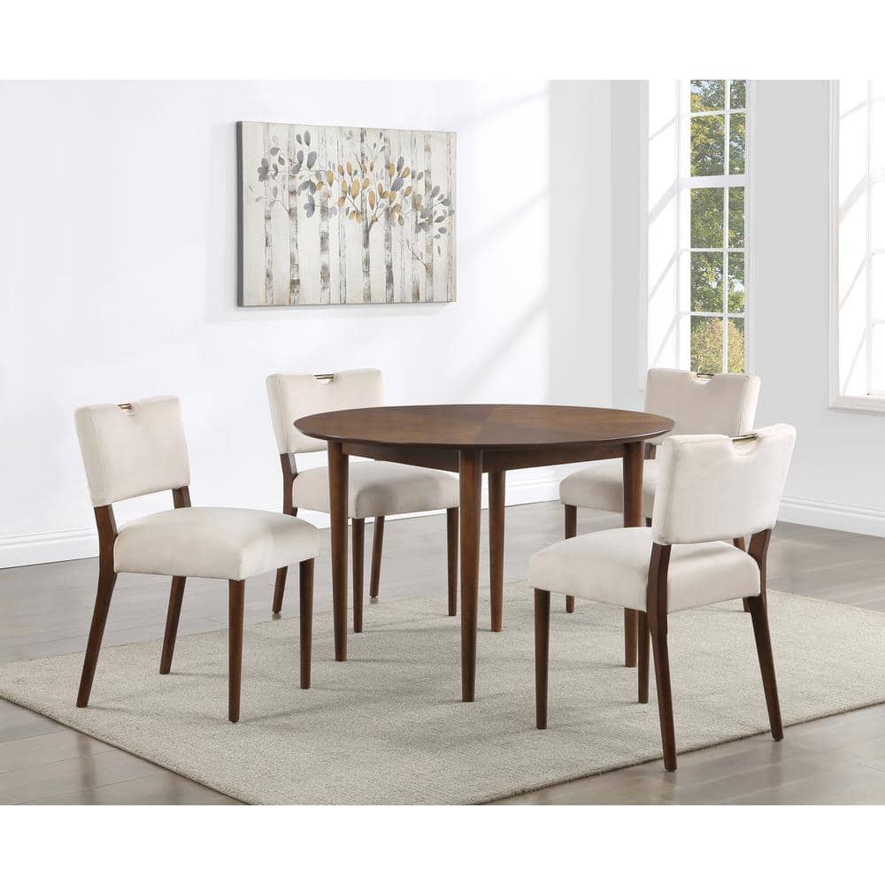 Bonito 47-inch Round Walnut Wood Dining Table