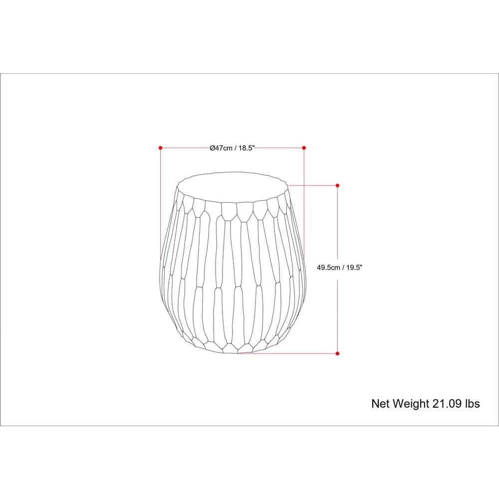 Graphite Round Cast Aluminum Drum Side Table