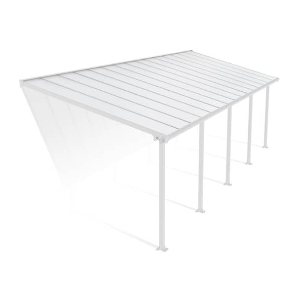 Olympia 10 ft. x 30 ft. White/White Aluminum Patio Cover