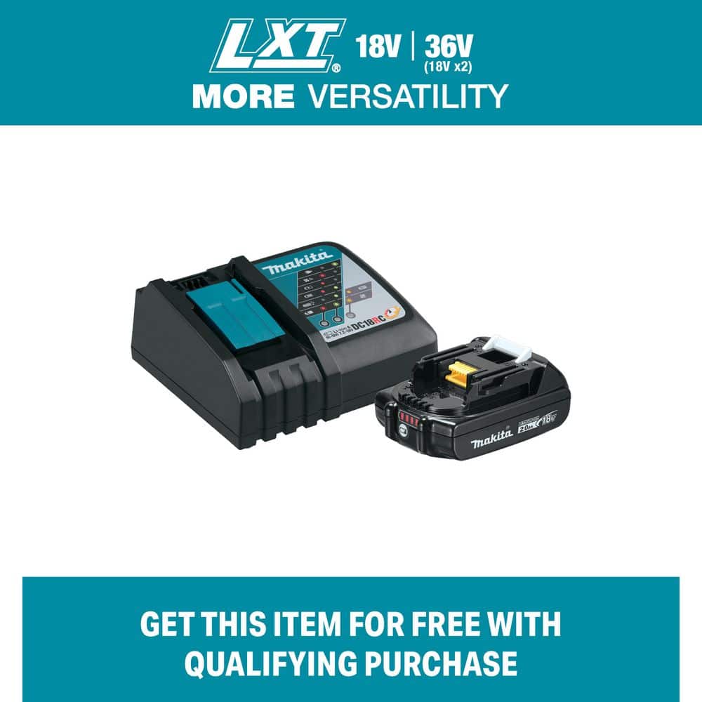Makita 18V LXT Lithium-Ion 2.0 Ah Battery and Charger