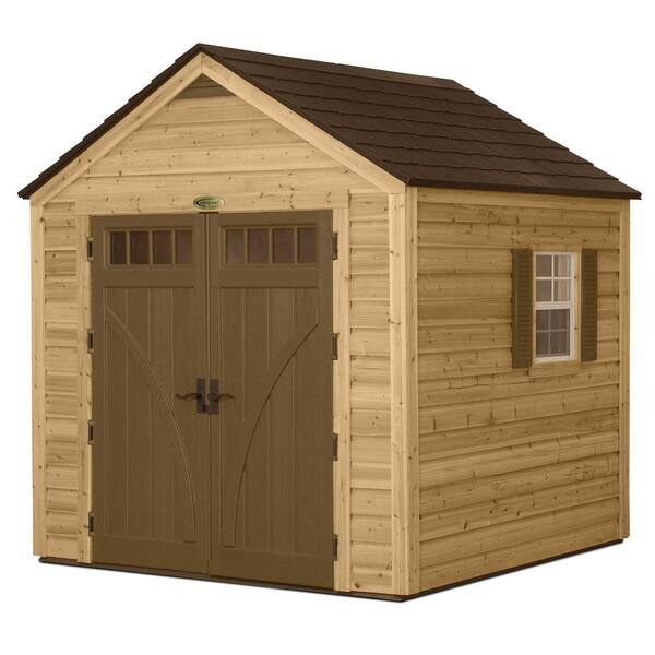 Suncast 8 ft. x 8 ft. Cedar and Resin Hybrid Storage Shed