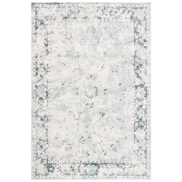 Mirage 6 ft. x 9 ft. Gray/Teal Medallion Area Rug