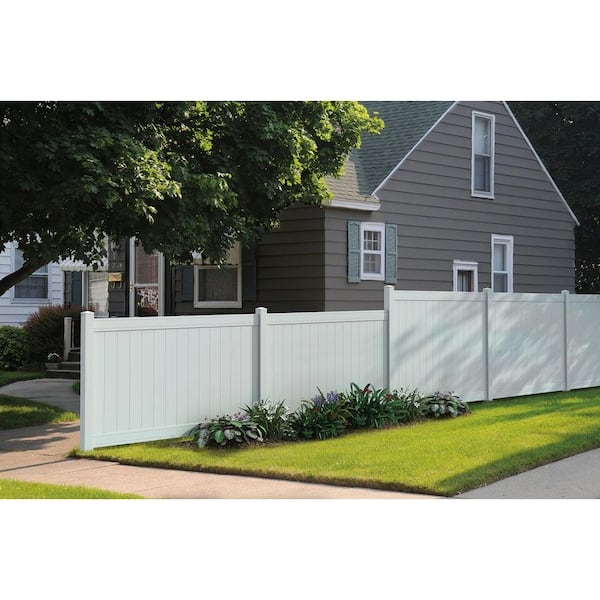 Veranda Somerset 6 ft. H x 6 ft. W White Vinyl Privacy Fence Panel 128009 -  The Home Depot