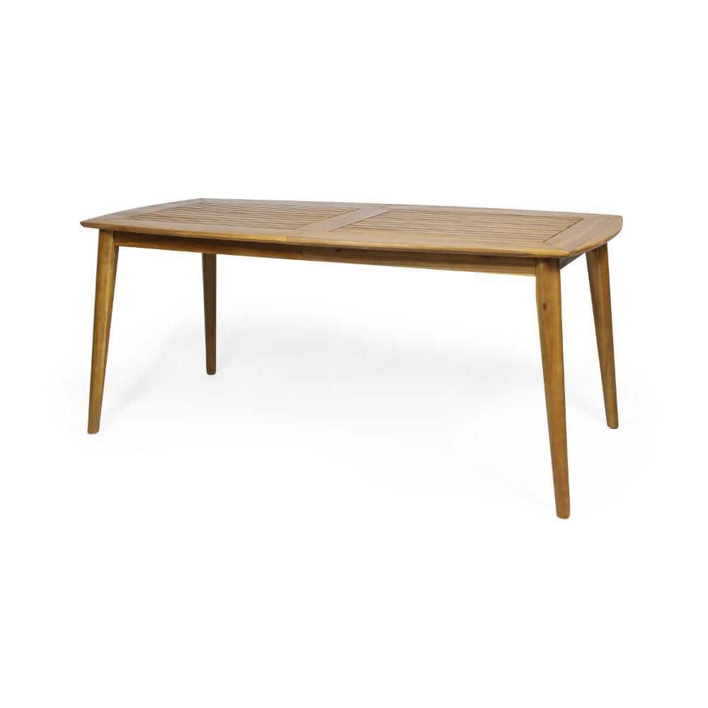 Brown Rectangle Wood Outdoor Dining Table