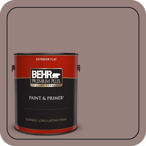 BEHR PREMIUM PLUS 1 gal. #N130-5 Mystere Flat Exterior Paint & Primer