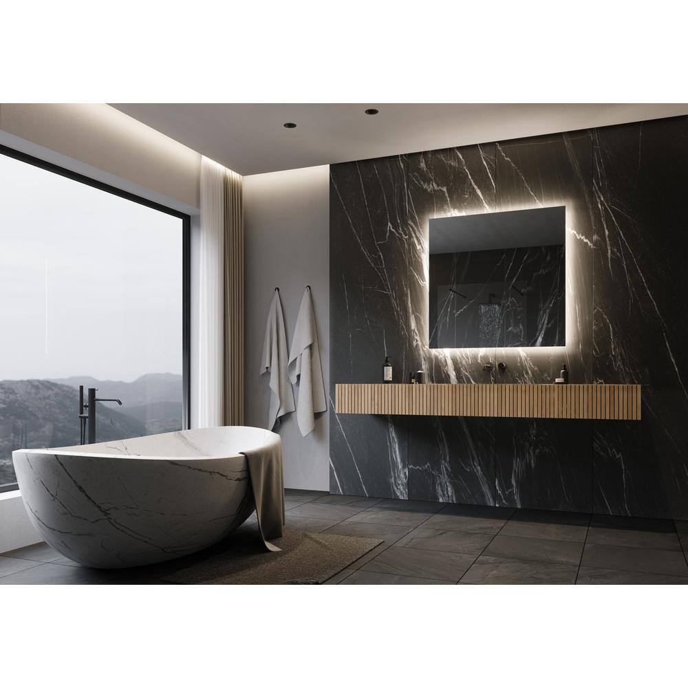 Original Backlit 36 in. W x 36 in. H Square Frameless Wall Mounted Bathroom