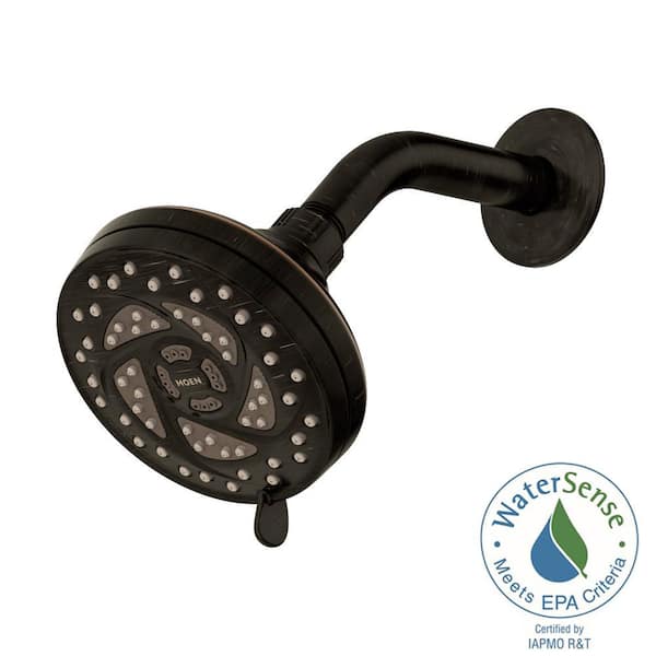 Propel 5-Spray 4.5 in. Single Wall Mount Low Flow Fixed Adjustable Shower Head in Mediterranean Bronze Propel 5-Spray 4.5 in. Single Wall Mount Low Flow Fixed Adjustable Shower Head in Mediterranean Bronze