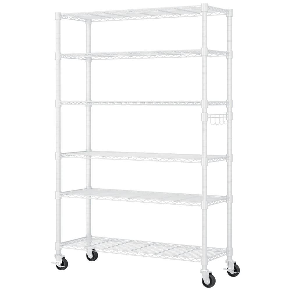 6 Tiers Steel Adjustable Garage Storage Shelving Unit in White (46.06 in. W x 81.89 in. H x 17.72 in. D) price history on PriceWatchPro