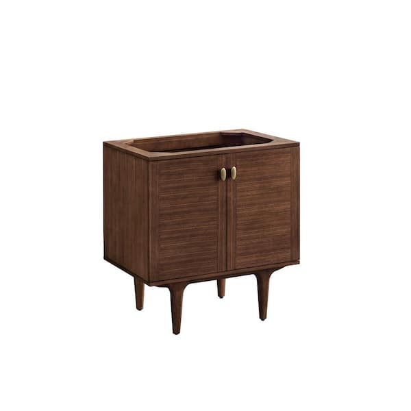 Amberly 29.9 in. W x 23.4 in. D x 33.5 in. H Single Bath Vanity Cabinet without Top in Mid-Century Walnut