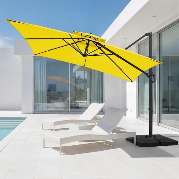 13 feet patio umbrella 13ft 2 Tier Double-Sided Patio Vented Umbrella with Base