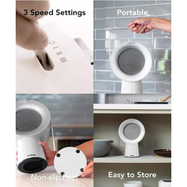 airhood White Portable Kitchen Air Cleaner w/ Activated