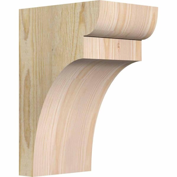 Ekena Millwork 6 in. x 8 in. x 12 in. Douglas Fir Yorktown Rough Sawn Corbel