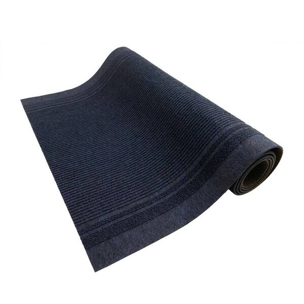 Custom Tracker Indoor/Outdoor Hallway Runner Rug 3 ft. W x 16 ft. L Navy Polyester Garage Flooring