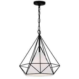 Diamond 1 Light Down Pendant With Black Finish