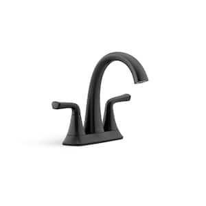 KOHLER Katun 4 in. Centerset 2-Handle Bathroom Faucet in Matte Black K -R78038-4D-BL - The Home Depot