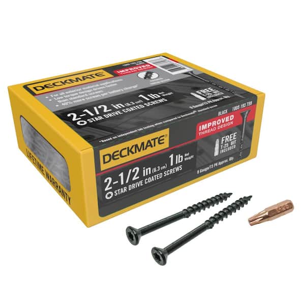 DECKMATE Wood Deck Screw #9 2-1/2 in Flat-Head ACQ Rated Coated 10 lbs./Pack 