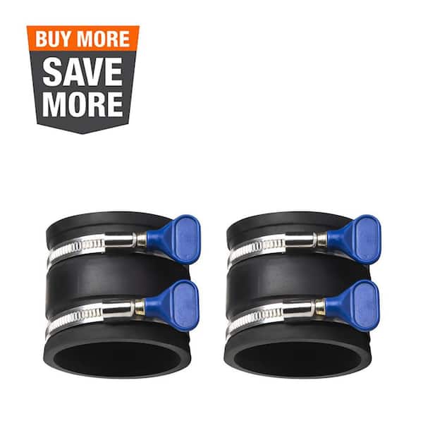 2-1/2 in. Dust Control Flex Cuff with Adjustable Key Hose Clamps, for Woodworking Dust Collection Fittings (2-Pack)