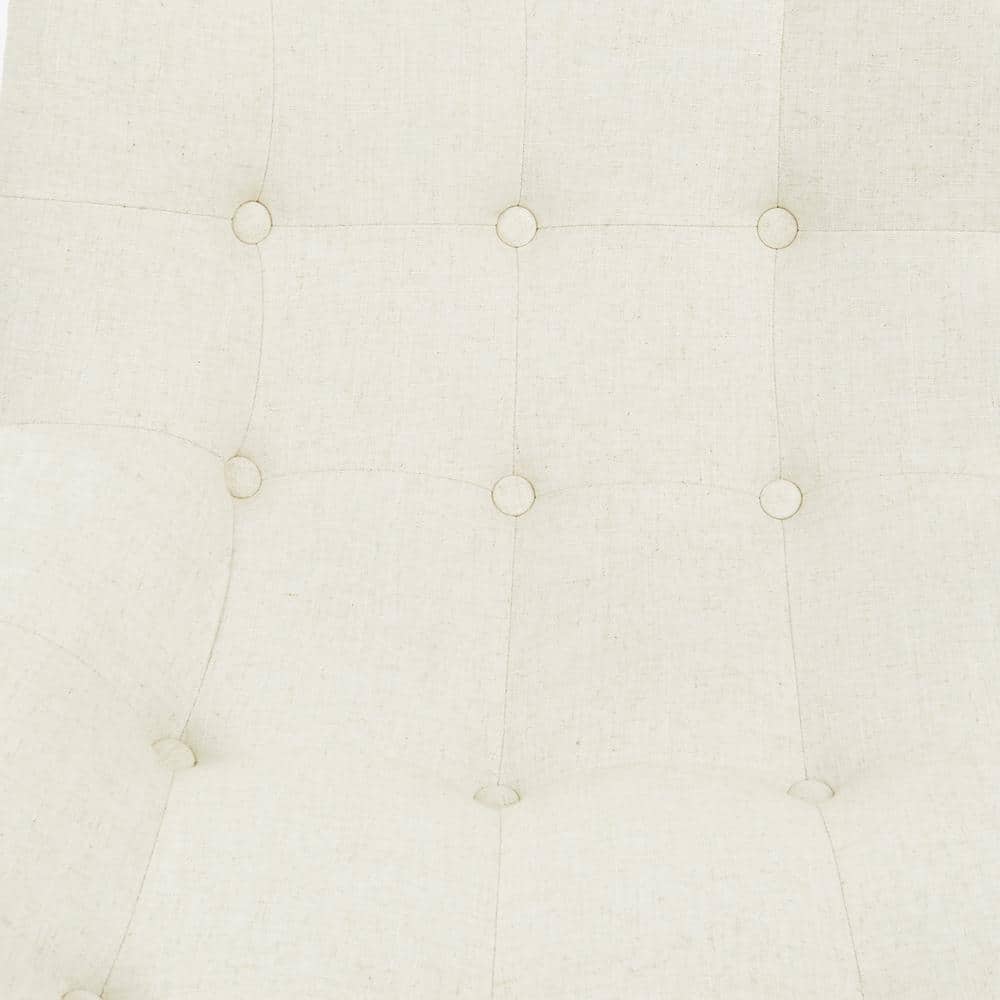 Mid-Century Modern Slipper Accent Chair in Linen with Sculpted Wood Legs