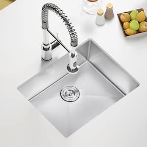 30 in. Undermount Nano Single Bowl Stainless Steel Handmade Kitchen Sink with Drain Assembly Strainer