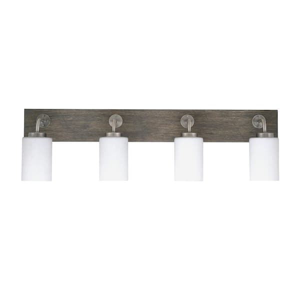 Unbranded Kirby 36.25 in. 4-Light Graphite and Painted Distressed Wood-look Metal Vanity Light