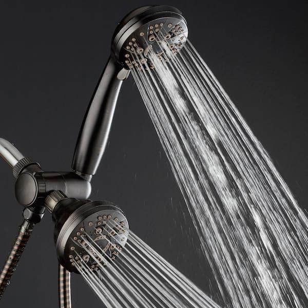 48-spray 4 in. Dual Shower Head and Handheld Shower Head with Body spray in Oil Rubbed Bronze