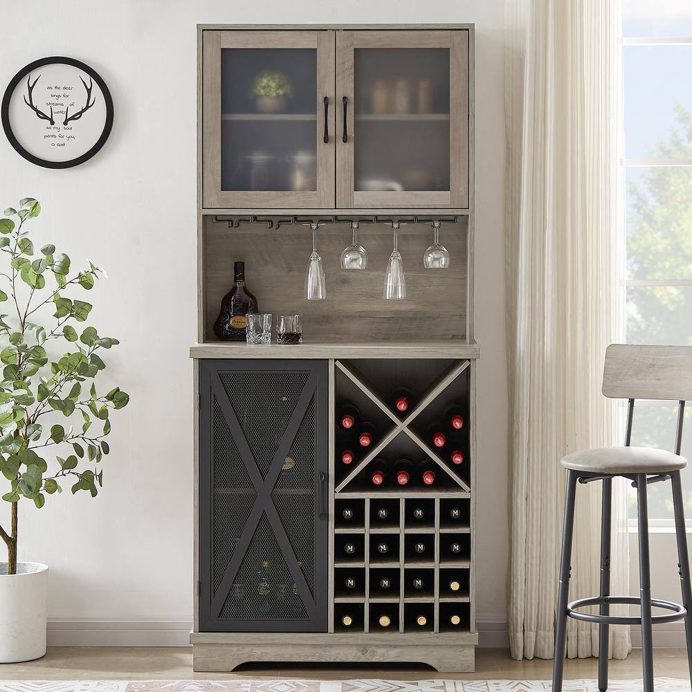 FUNKOL Large Capacity Kitchen Sideboard Storage Cabinet (wine