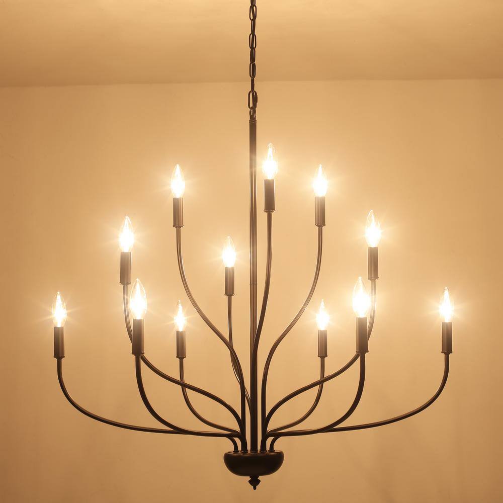 12-Light Modern Black Candle Chandelier Light Fixture for Kitchen Island price history on PriceWatchPro