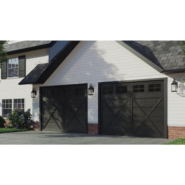 Maison Collection 2-Light Textured Black Water Seeded Glass Farmhouse Outdoor Medium Wall Lantern Light