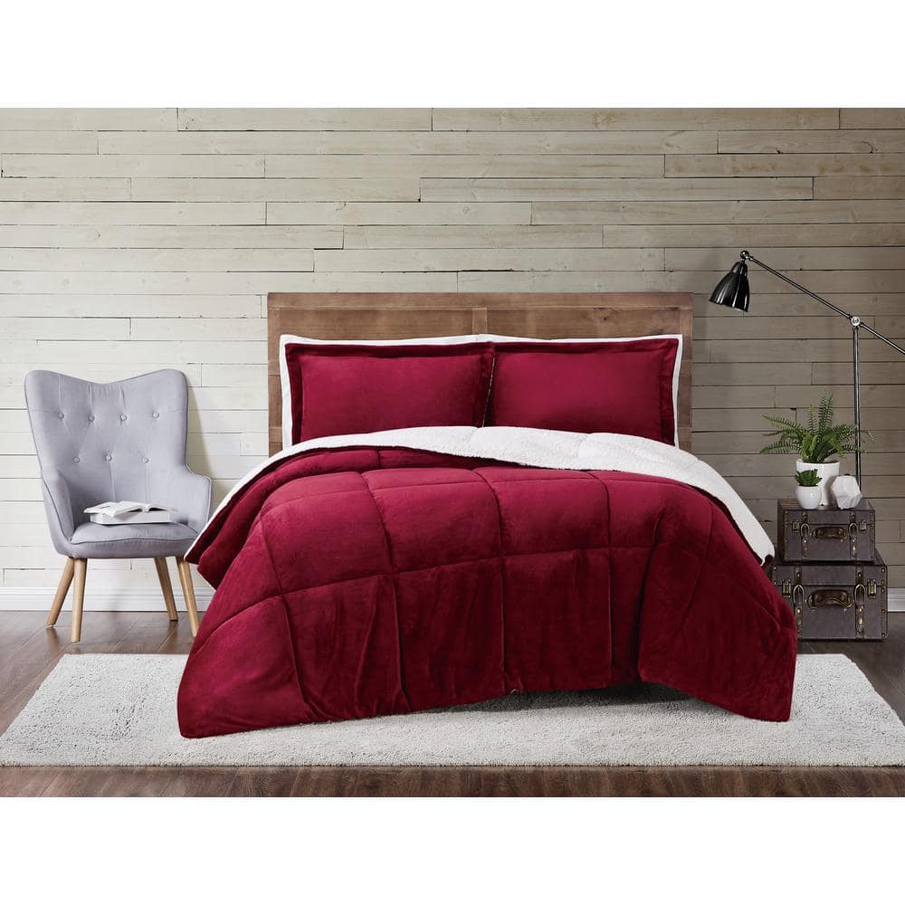 Shatex 7 Piece Red Luxury Bedding Sets - Oversized Bedroom Comforters ,  Queen J 22162V RED Q - The Home Depot