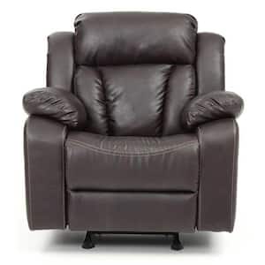 Daria Dark Brown Faux Leather Upholstery Reclining Chair