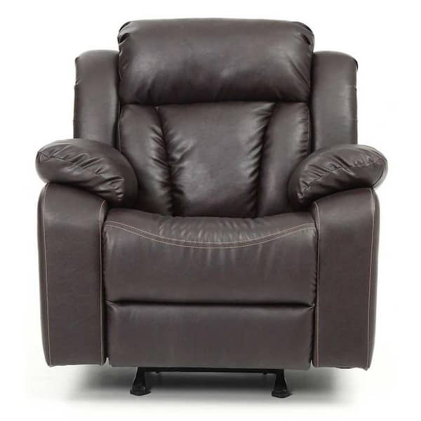 AndMakers Daria Dark Brown Faux Leather Upholstery Reclining Chair