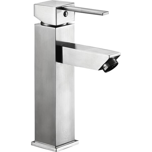ANZZI Pygmy Single Hole Single-Handle Bathroom Faucet in Brushed Nickel