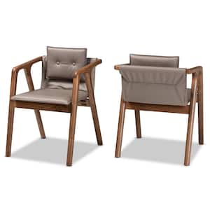 Marcena Grey and Walnut Brown Dining Chair (Set of 2)