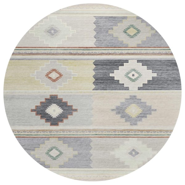 Addison Rugs Sonora Ivory 8 ft. x 8 ft. Geometric Indoor/Outdoor Area Rug