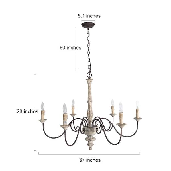 Lnc French Country 6 Light Bronze, Antique French Country Chandeliers