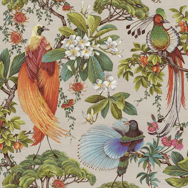 HOLDEN Yasuni Floral Grey Non-Woven Wallpaper