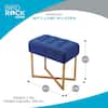 Dimensions and weight specifications of the blue ottoman foot rest.