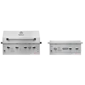 31 in. 4-Burner Built-In Propane Gas Grill in Stainless Steel with Infrared, Rotisserie Burner and Drop-In Side Burner