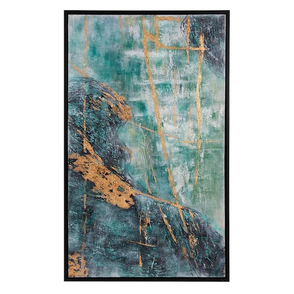 Marley Forrest Ocean Wave #1 Floater Frame Abstract Wall Art 52 in. x 32 in.